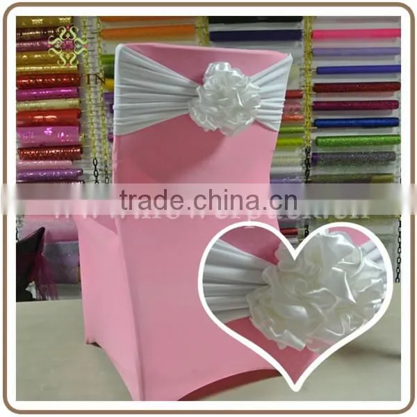 good sale spandex chair sash with satin bow tie