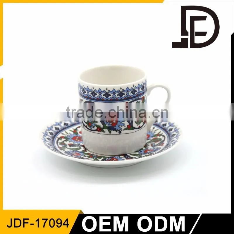 print logo coffee cups Bone China Vintage Tea Cup and saucer Sets