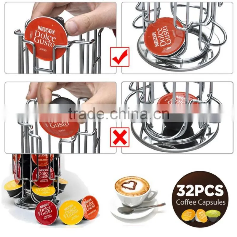 Coffee Pod Holder Revolving Capsule Stand for Dolce Gusto