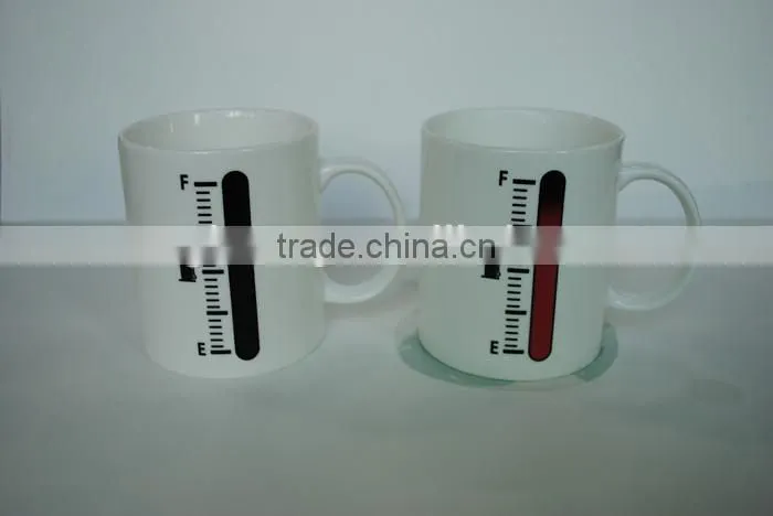 ceramic fuel gauge ceramic color changing mug with temperature gauge