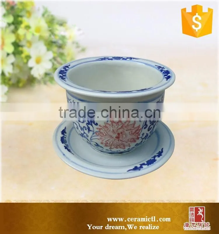Hand painting Hexagonal flower pot for china ceramic home decor