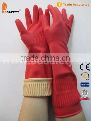 Hot Sale Red Long Rubber Household GlovesFrom Ddsafety