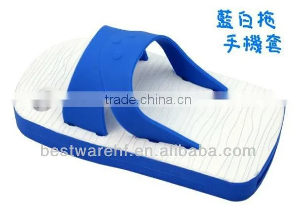 Fashion slippers shape silicone mobile cellphone case for apple iphone4 4s 5 5c 5s