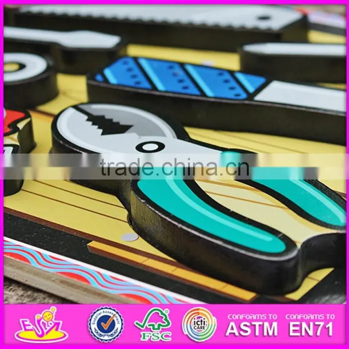 2016 new design educational identify toy wooden shape puzzles for toddlers W14D016