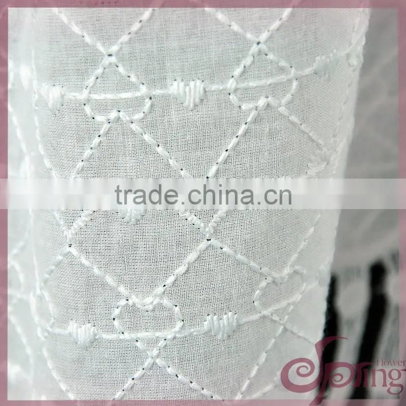 Hollow-out graceful embroidery design tassel fringe cotton fabric lace