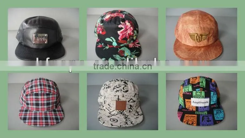 Hot sale custom blank 100% cotton zebra stripe 5 panel cap