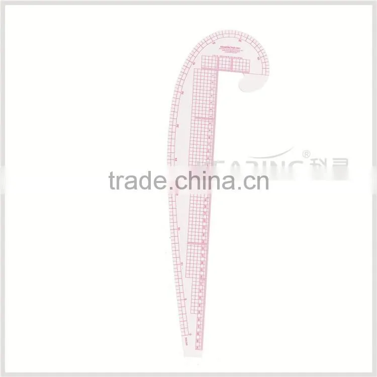 Kearing brand, 60cm & 40cm economical multifunctional ruler, for fashion design market, flexible transparent yellow ruler #6501B