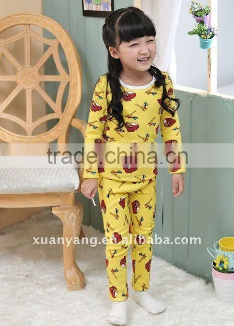 wholesale 2016 fashion design oem kids easy wear long sleeve inner animal pajamas