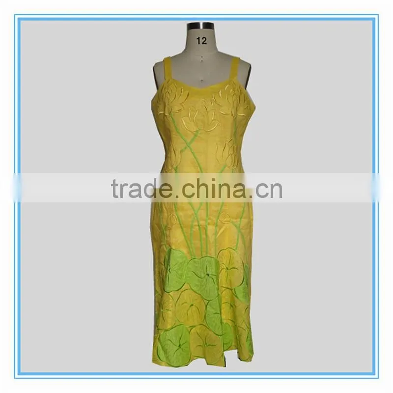 Hot sale lotus leaf embroidery sexy dress collar neck designs for ladies suit