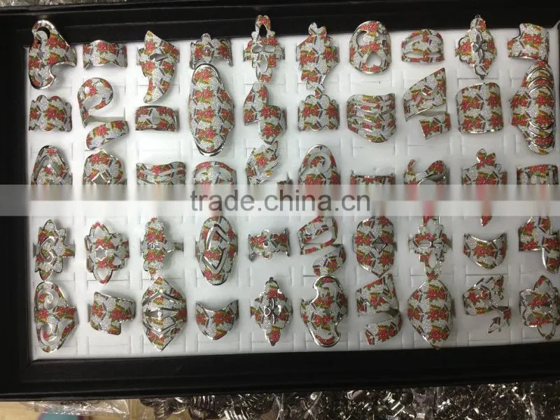 unique rainbow giltter rings promotion jewelry gifts 2014 cheap finger rings promotion jewelry best souvenir promotion gifts