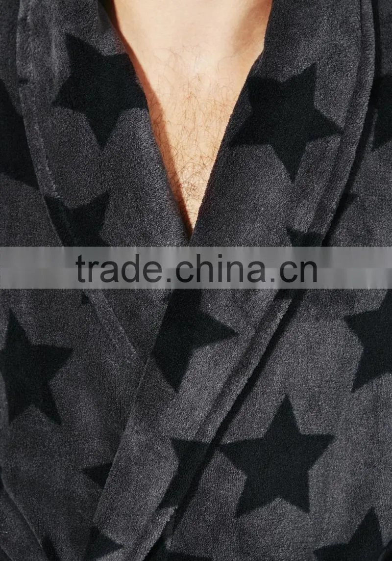 Men's star printed warm custom printed pajamas
