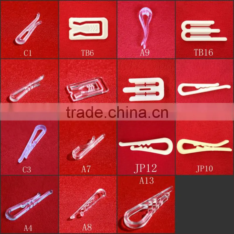 Transparent plastic clip for garment or shirt