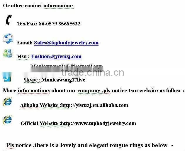 Tongue barbell acrylic tongue piercing rings