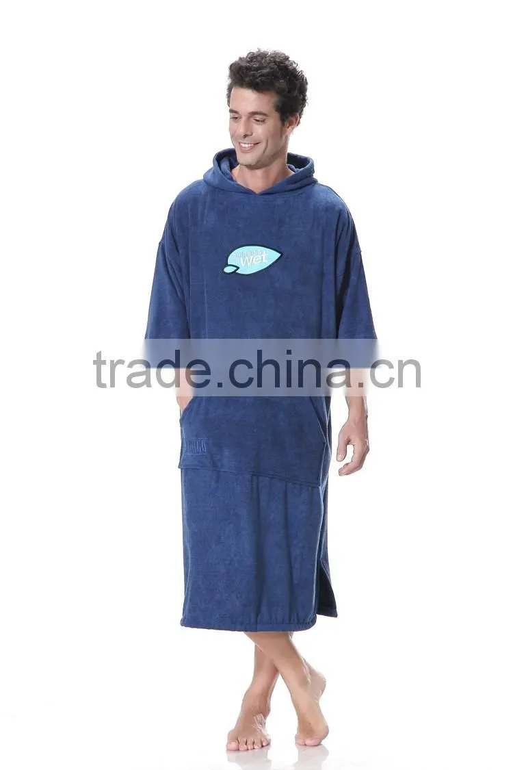 Adult poncho beach towel hooded poncho towel woven plain dyed