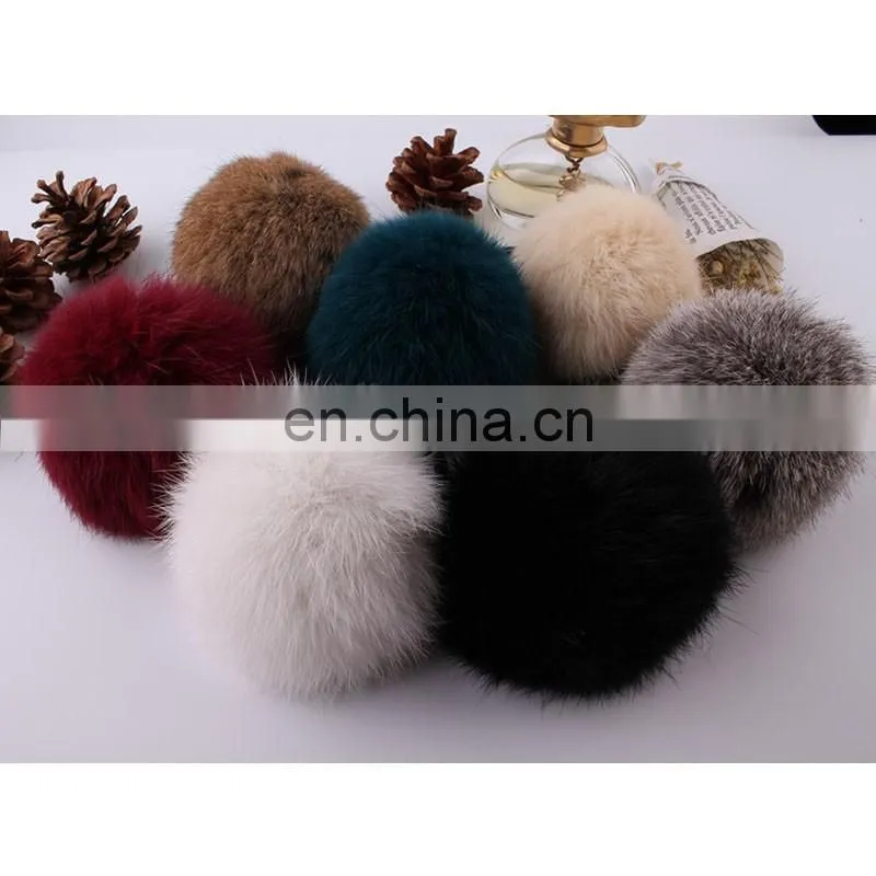 Factory supply hand made girl women fashion rabbit fur pompon hairband