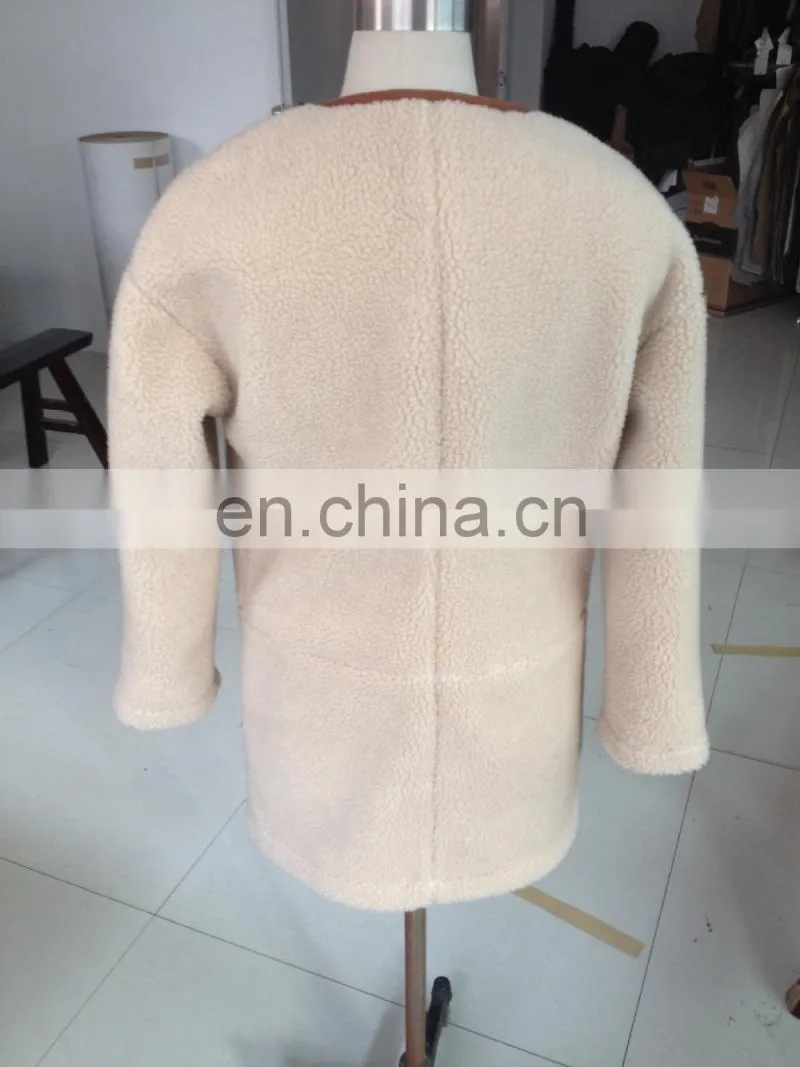 2015 ladies fake fur and fake suede bonding jacket