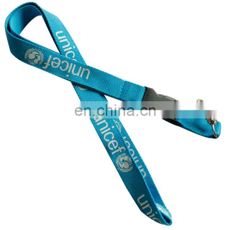 2013 Free customized woven imprint lanyards