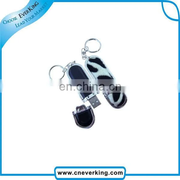 custom promotional gift USB 2.0 leather usb logo