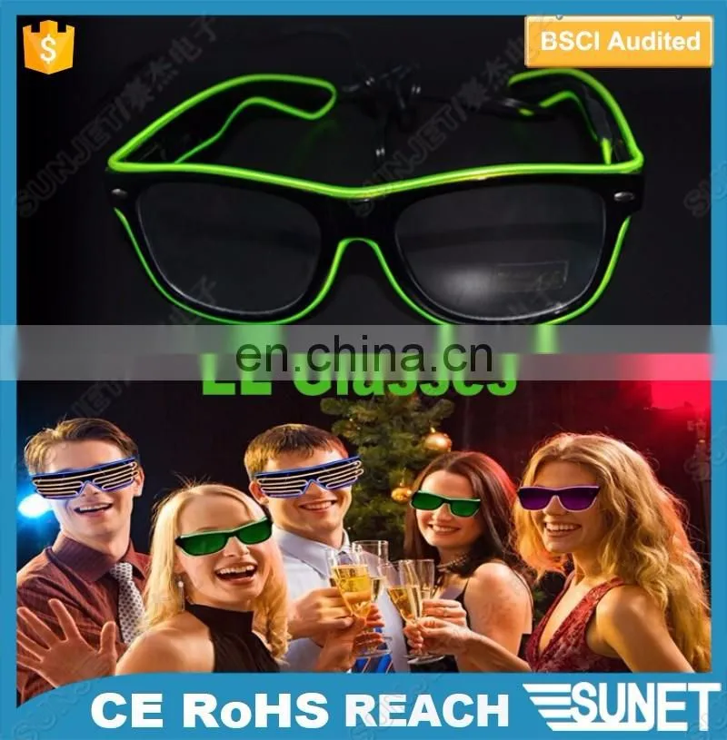 Hot Sale Multicolor Bright LED Glasses Festival LED Glow EL Glasses