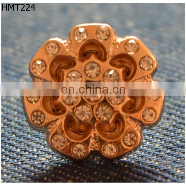 Fashion rhinestone round metal button
