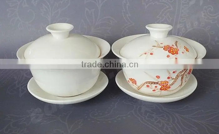 Flower Porcelain Gongfu Teacup Gaiwan 120ml,tureen