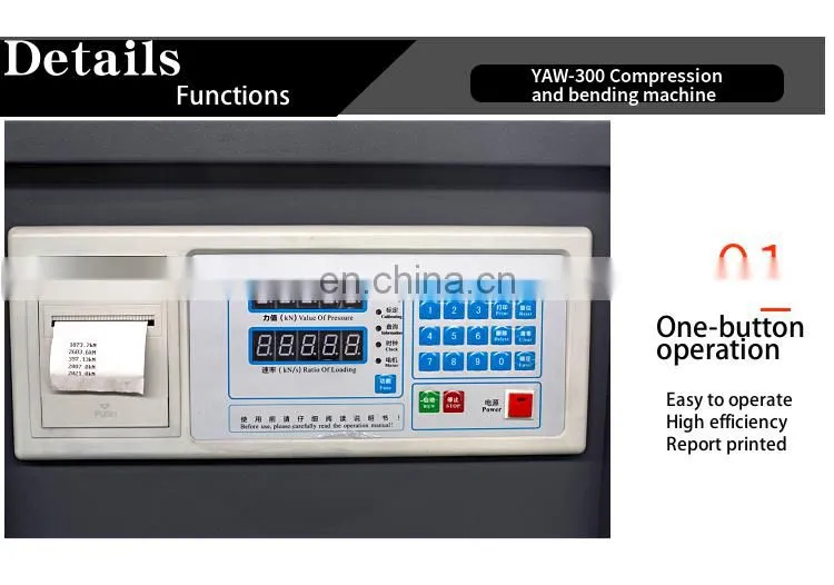 High Precision Brick Cement Hydraulic Digital Display Compression Test Machine