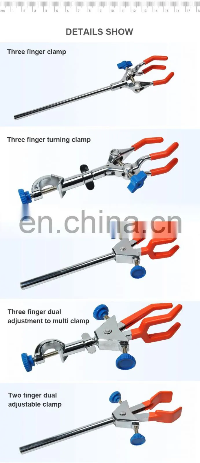 AKMLAB Laboratory Three Finger Extension clamp