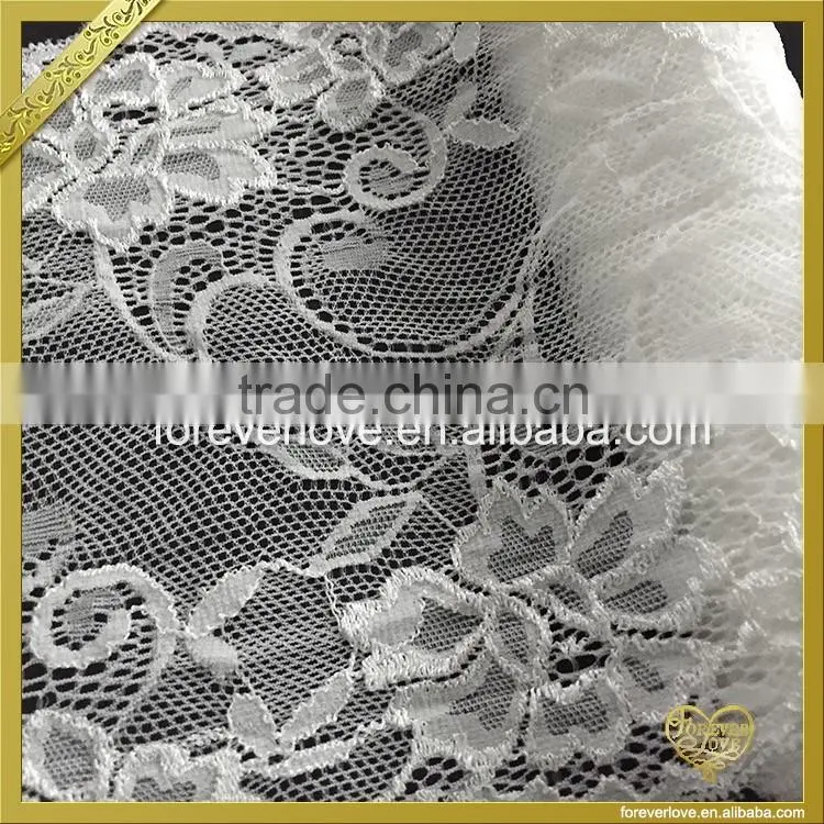Hot sell soft elastic flower lace for lingerie, stretch nylon spandex lace trim FLL-066