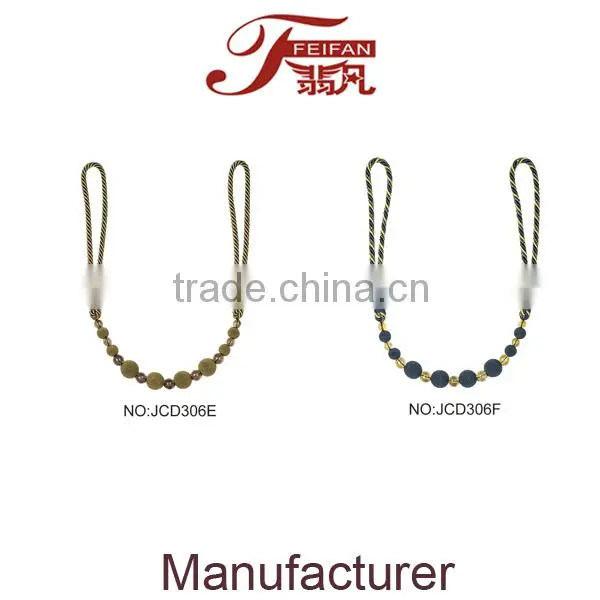 JCB303 metal curtain tiebacks wall hook handmade curtain tassels