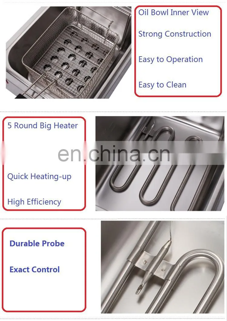 8L Stainless Steel Electric fish Fryer / Double Tanks chips Fryer
