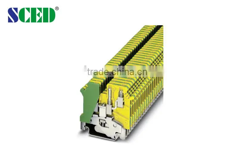 Din Rail Ground Type Screw Terminal Blocks Width 5.2mm