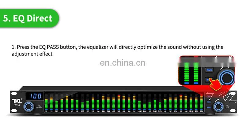 TKL T531 EQ Noise Reduction Digital Audio Equalizer w/ Spectrum Display 31 Bands For KTV Stage Performance