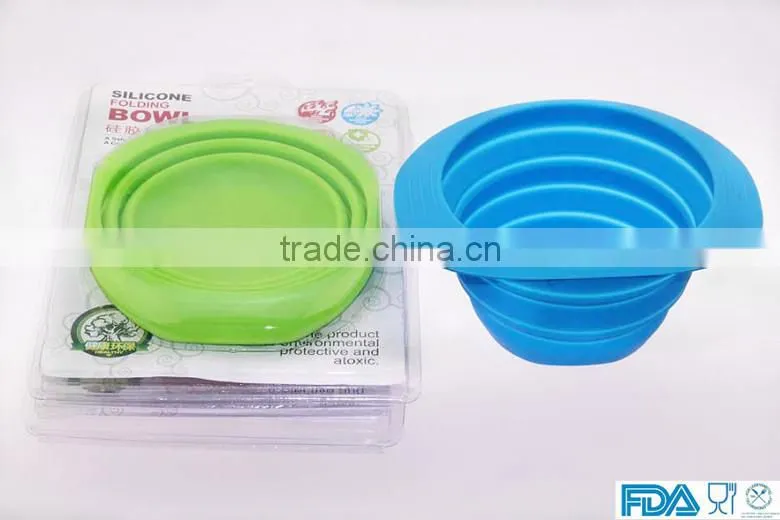 FDA&LFGB silicone folding bowl vegetables fruit drain bowl silicone strainer bowl