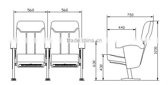 Good price metal steel leg cinema seat HJ16D-E