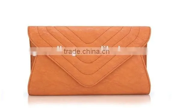fashion real leather party clutch with sling genuine leather messenger clutch for women single color small shoulder bag for girl