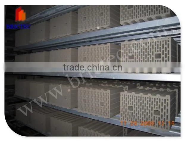 Secadero de ladrillo con auto carro de carga dryer cart for unloading