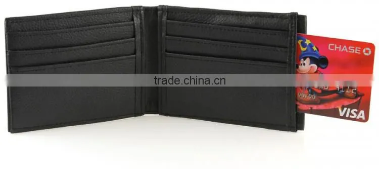 Custom Card and ID Holder with Leather Front Magnetic Money Clip for Men