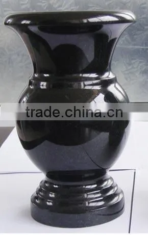 Black Granite Headstone Vase