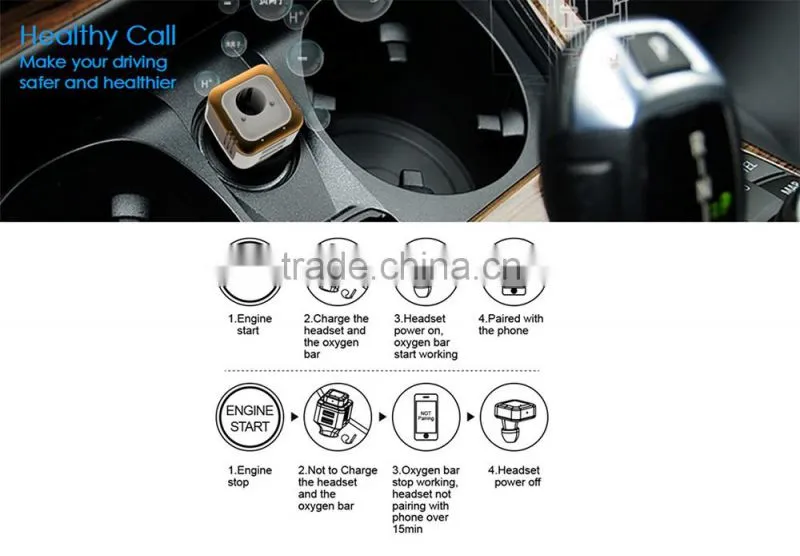 Two USB Output Oxygen Bar Bluetooth Headset Car Charger