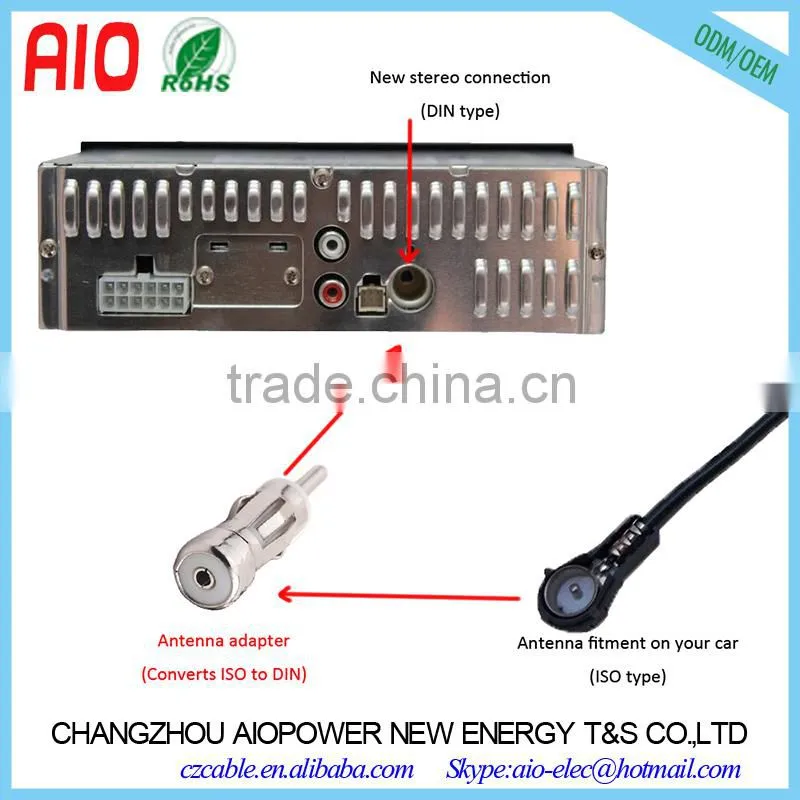 Car Radio Aerial Connector Female to Male ISO to DIN Antenna Adapter