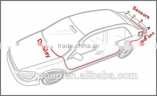 Auto reversing parking sensor with lcd display easy to install