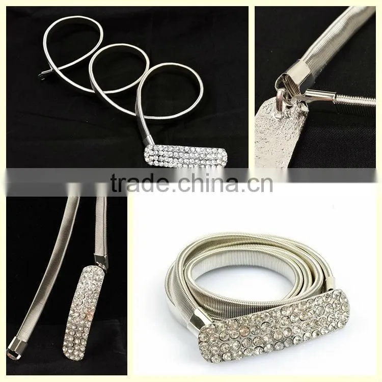 China supplier silver pave diamond body belly chain waist chain