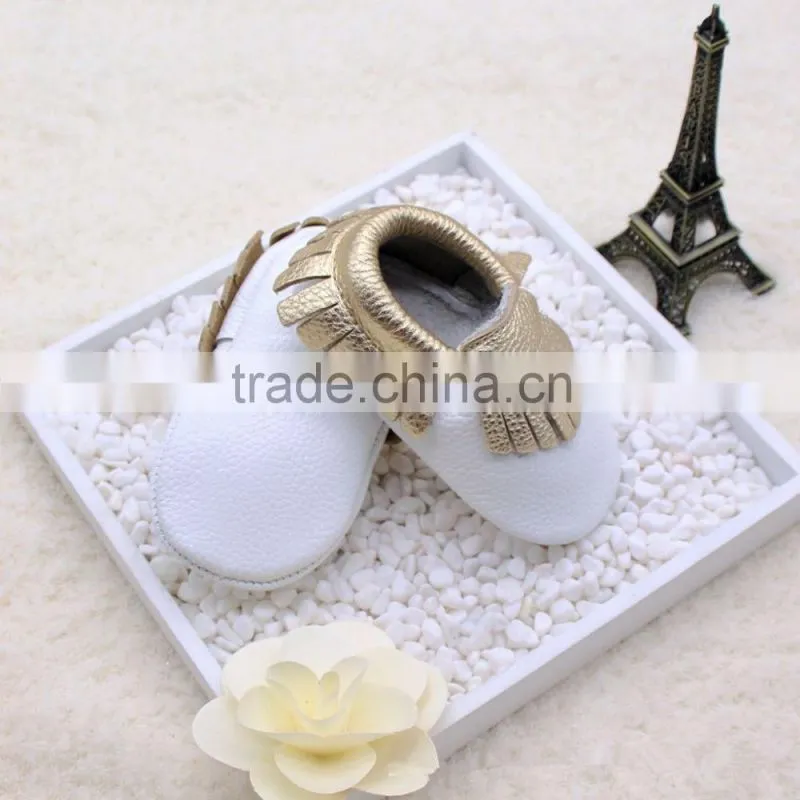 2015 New style wholesale cheap leather moccasin baby shoes
