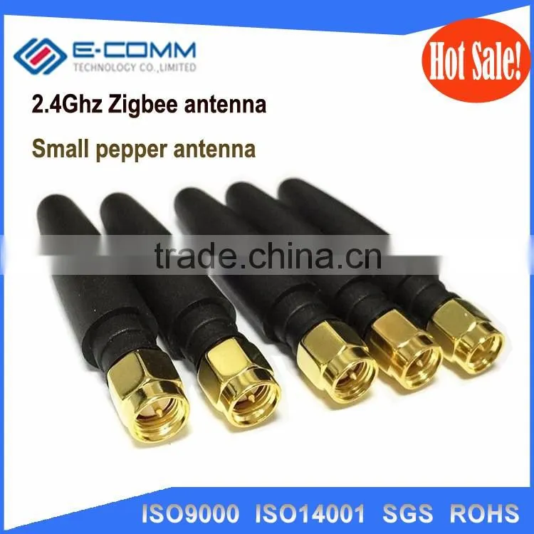 Hot sale!! 2.4Ghz 433Mhz GSM 5CM SMA male 2DBI 90 angle small pepper antenna