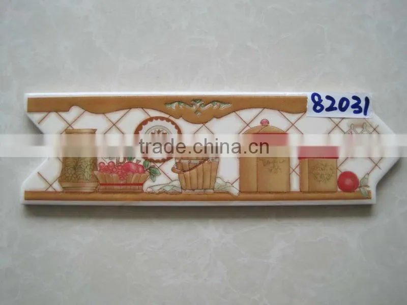 80x250mm Arrow Ceramic Listello Tiles for Egypt