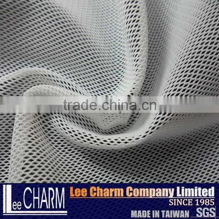 Stretch White Pique Bird Eye Elastic Mesh Fabric