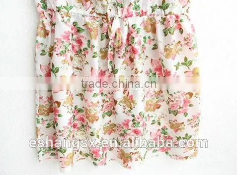 Ladies chiffon floral printed new fashion dress