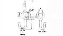 Stainless steel AISI316/304 swing hook with bolt in China Karbiner rigging hardware manufacturer swing hook with bolt