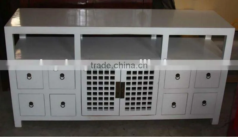 Chinese reproduction white bedside small cabinet