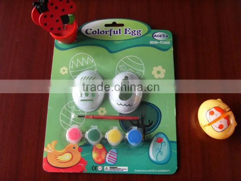 egg paint with brush and 4 color to Hallowmas